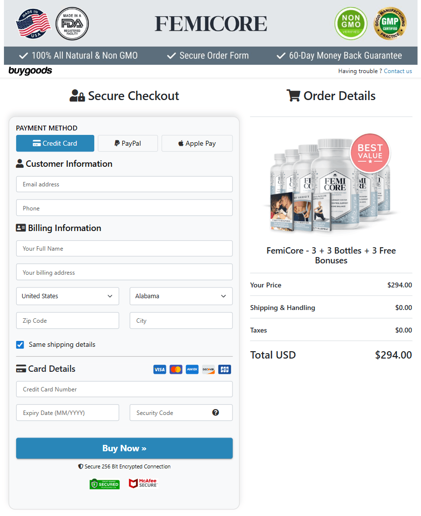 FemiCore official website